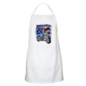  Apron White American Steel Eagle US Flag and Motorcycle 