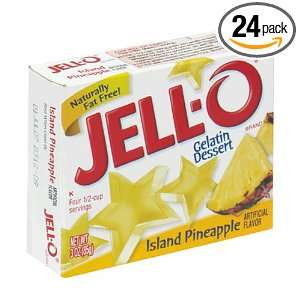 Jell O Gelatin Dessert, Island Pineapple, 3 Ounce Boxes (Pack of 24)