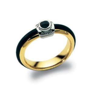  Baraka 18k Yellow Gold Mens Natural Rubber Ring: Jewelry
