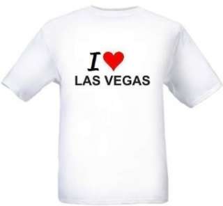  I LOVE LAS VEGAS   City series   White T shirt: Clothing