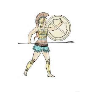  Warrior of Ancient Greece Premium Poster Print, 12x16 
