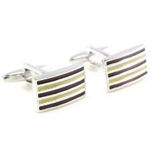  Cufflinks Equilibre brown green.: Jewelry