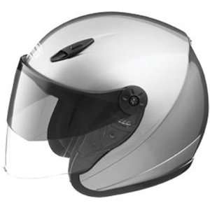  Gmax 17S Open Face Helmet   Silver Medium 