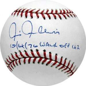 Chris Chambliss Autographed MLB Baseball with 10/14/76 Walk Off HR 