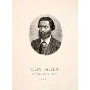 1871 Lithograph Jules Valles Paris Commune France Journalist Orator 