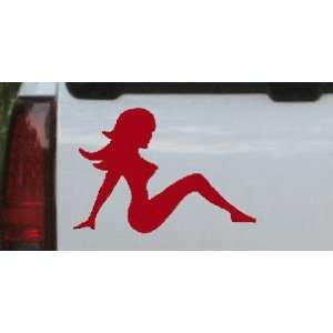 Red 18in X 12.5in    Sexy Mud Flap Women Car Window Wall Laptop Decal 