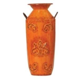   Metal Vase with Handles   Tangerine Case Pack 2 Patio, Lawn & Garden