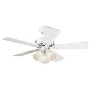  Hunter HR21230 42 Inch White Ceiling Fan with Light: Home 