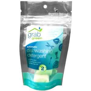  GrabGreen Automatic Dishwashing Detergent, Mini Pouch, 2 