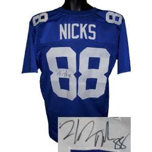    Signed Hakeem Nicks Jersey   Blue Prostyle: Sports & Outdoors