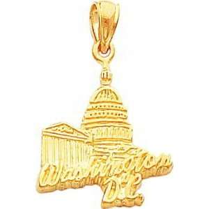  14K Gold Capitol Building Washington DC Charm Jewelry