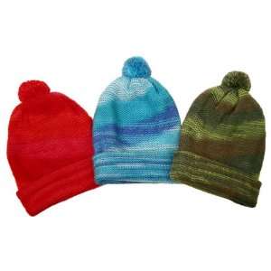 Alpaca Beanies Blended Colors Set of Three Hand Knit One Size Fits All