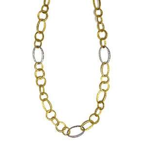 Genuine Volder Tirol TM Two Tone Gold Necklace. 18KT Yellow Hammered 
