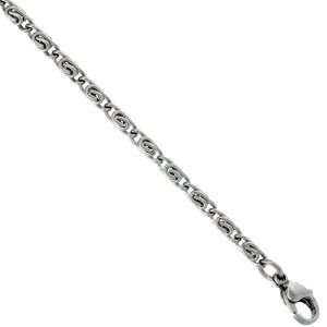   Steel Snail Chain Necklace 3 mm (1/8 in.) wide, 18 inch (45 cm) long