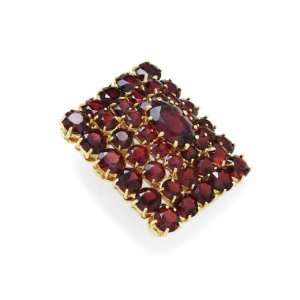   18 karat Gold with Garnet, form Rectangle, weight 14.4 grams Jewelry