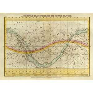   Planisphere, or Map of the Heavens, 1835 Arts, Crafts & Sewing