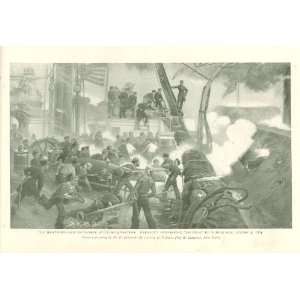 1898 Print Civil War Hartford & Tennessee at Close Quarters in Mobile 