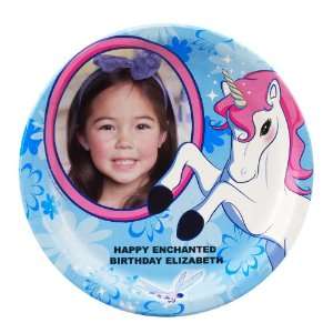  Enchanted Unicorn Personalized Dinner Plates (8): Toys 