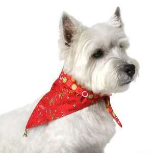  Greetings and Dots Holiday Dog Bandana L : Pet Supplies