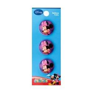  Wrights Disney Buttons 1 Minnie Mouse 3/Pkg; 3 Items/Order 