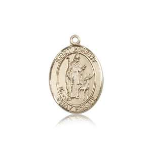  14kt Gold St. Saint Hubert of Liege Medal 1 x 3/4 Inches 