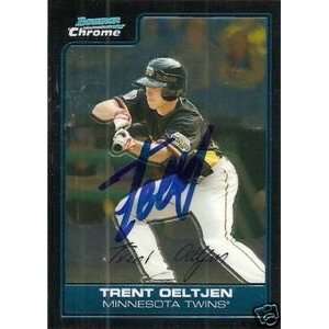  Trent Oeltjen Signed Twins 2006 Bowman Chrome Card 