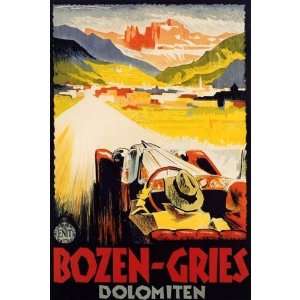  CAR ROAD BOZEN GRIES DOLOMITEN EUROPE ITALY ITALIA VINTAGE 