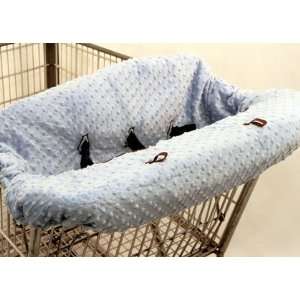  SHOPPING CART AND HIGH CHAIR COVER MINKY DOT   BLUE: Baby