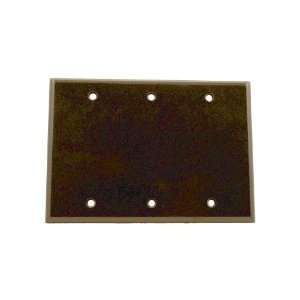 85033 3 Gang No Device Blank Wallplate, Standard Size, Thermoset, Box 