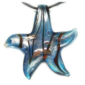  Murano art glass pendant necklace seastar Y1089 