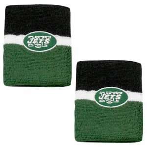 Reebok New York Jets Green Black Striped Wristbands 