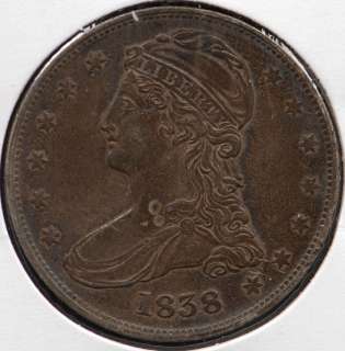 1838 Reeded Edge Bust Half Dollar   Choice AU  