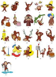 Curious George Address or Favor Labels Great Gift Idea  