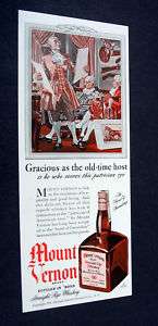 MOUNT VERNON Rye Whiskey bottle 1941 print Ad  