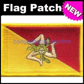 Lots 5pc Sicily Sicilian Flag Embroidered Patch Iron On  
