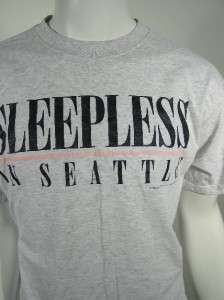 Vintage 90s Trashed Sleepless in Seattle Heather Gray Grunge Tee T 