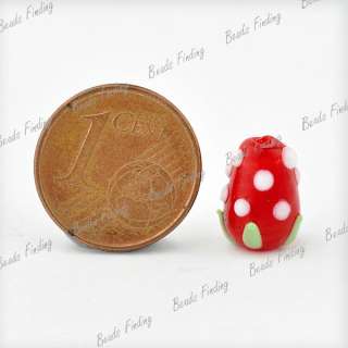 15pcs lampwork glass Strawberry Red Food Beads fruit wholesale FREE 