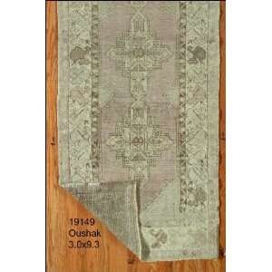  3x9 Hand Knotted Oushak Turkey Rug   30x93