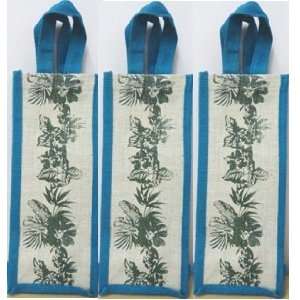    Betty Exchanges Floral Organic Wine Bags Set of 3
