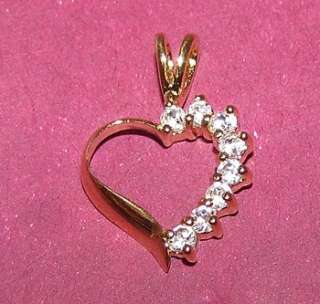 Heart pendant 14k plated sterling silver cubic zirconia  