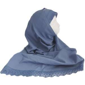   Blue 2 Piece Extra Long Al Amira Hijab with Lace Trim 