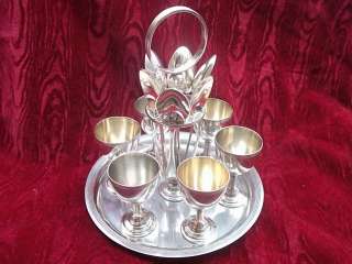 JAYS SILVER PLATED EGG CUPS ON STAND  