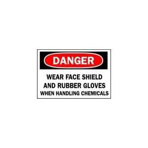 BRADY 42800 Sign,10X14,Danger Wear Face Shield And:  