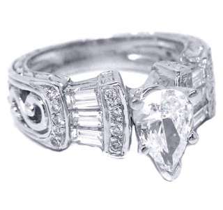 53 Ct Pear Shape Diamond Vintage Engagement Ring  