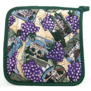  Wine Country Grapes Themed Pot Holders (Potholders) Set of 