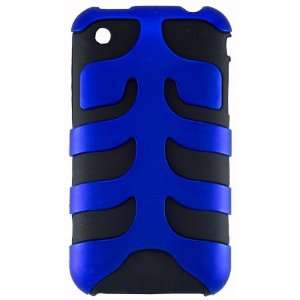  Neon Blue Fishbone Skin Case Cover for iPhone 3G / 3GS 