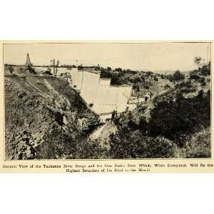 1922 Print Tuolumne River Big Don Pedro Dam California 