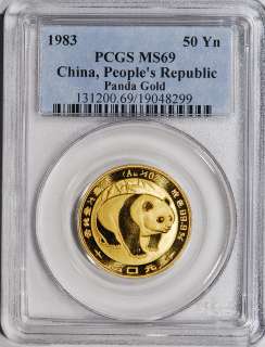 1983 China Gold Panda (1/2 oz) 50 Yn   PCGS MS69  