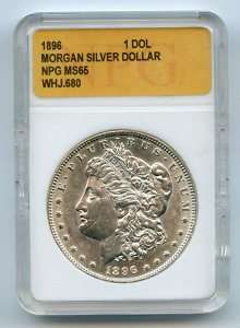 1896 US Morgan Silver Dollar NPG Graded MS65  