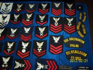 HUGE LOT OF RARE NAVY VINTAGE MILITARY PATCHES FROM WWII   VIETNAM 